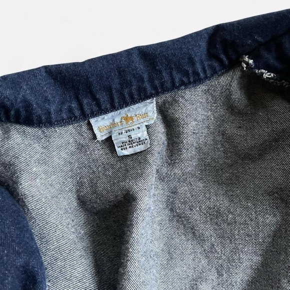 Vintage Hunters Run Dark Wash Denim Oversized Blazer Jean Jacket - Picture 2 of 5